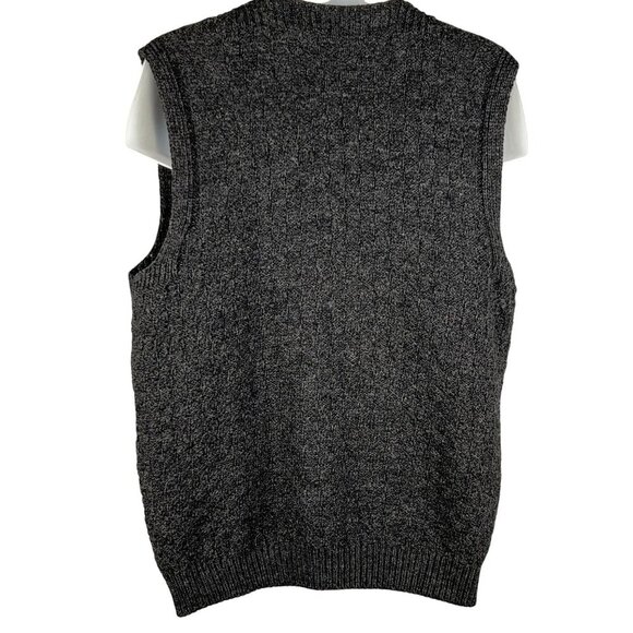 Woolmark Wool Men L Made In Ireland Cable Knit Vest Pocket Fisherman Grandpacore - Picture 2 of 14